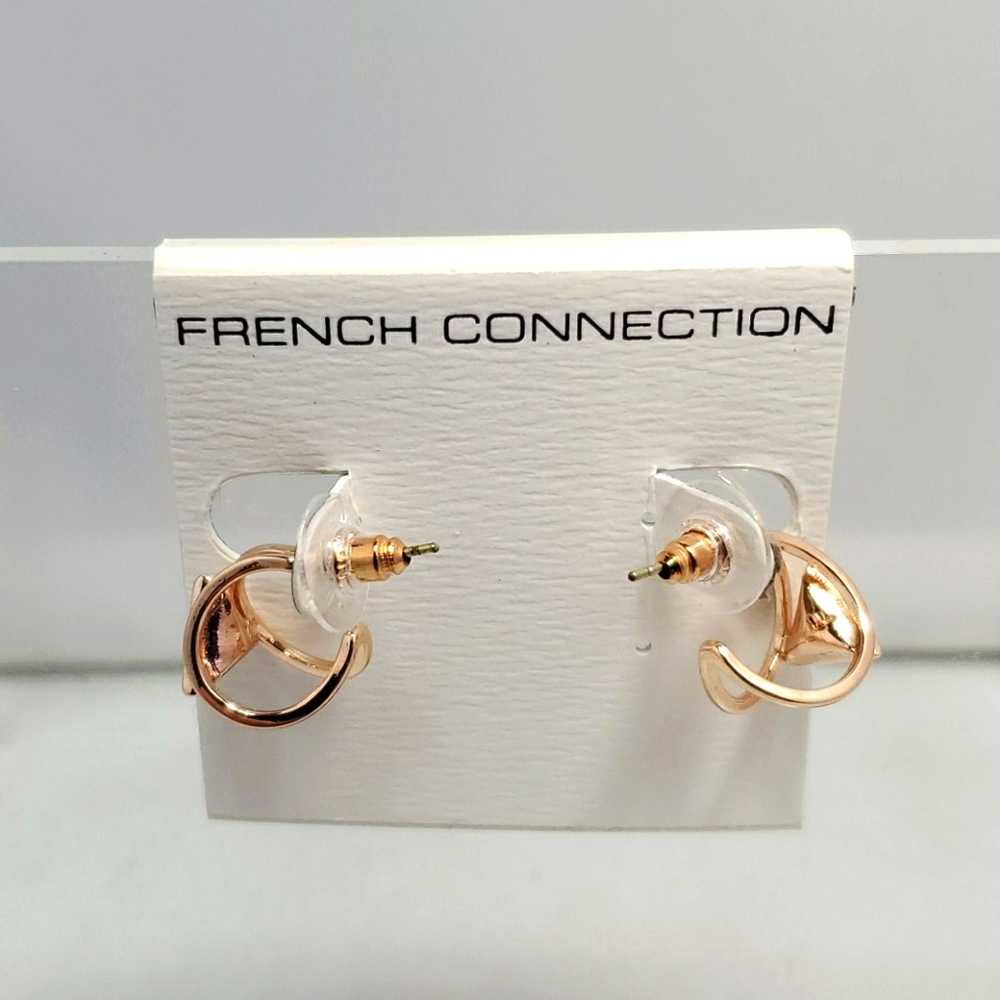 French connection hoop with stone earrings